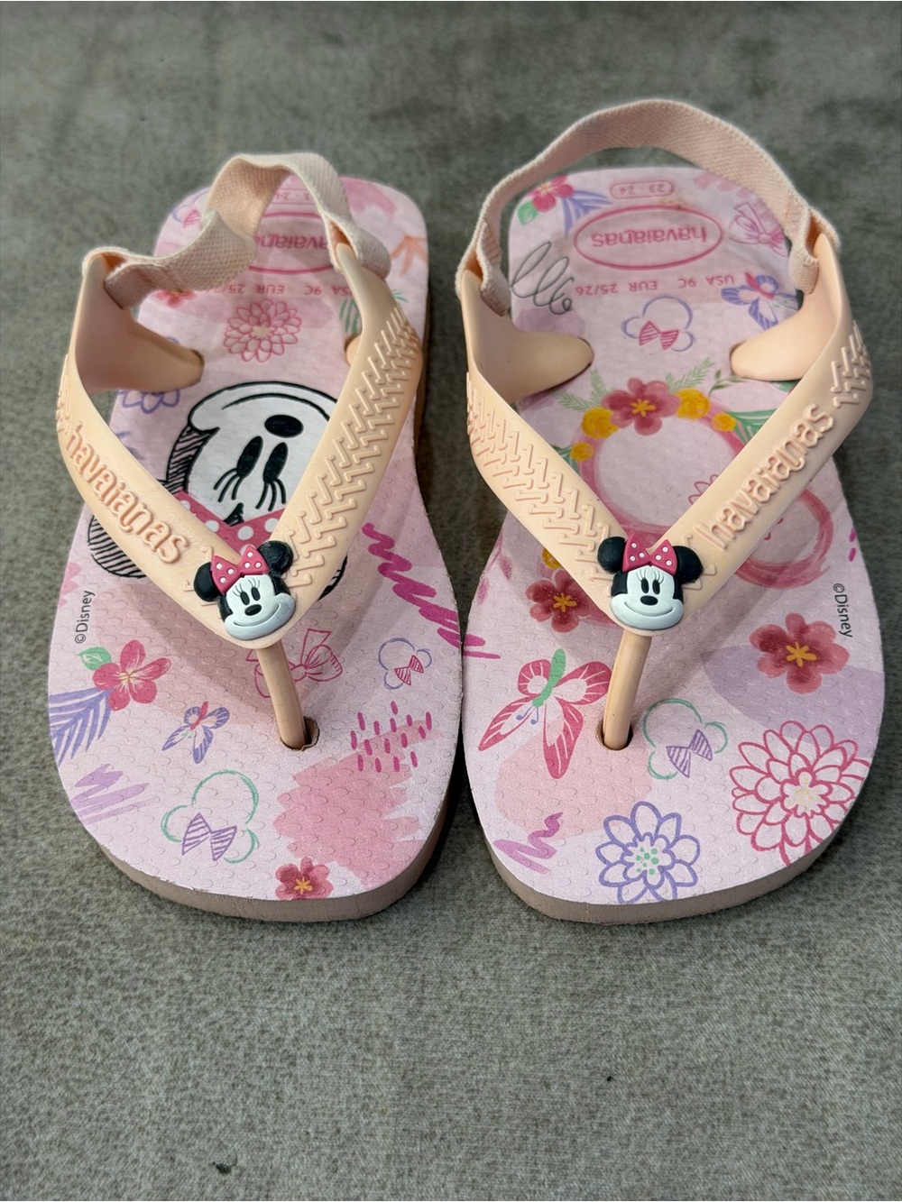 Havaianas Disney Minnie Mouse Girls Pink Flip Flops Toddler Size 9C